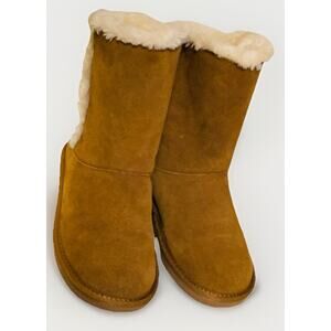 Minnetonka Women's 7M Boots Leather Upper Brown Pull On Model #85711 EUC